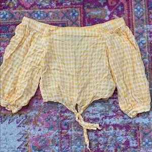 Gingham Off the Shoulder Top